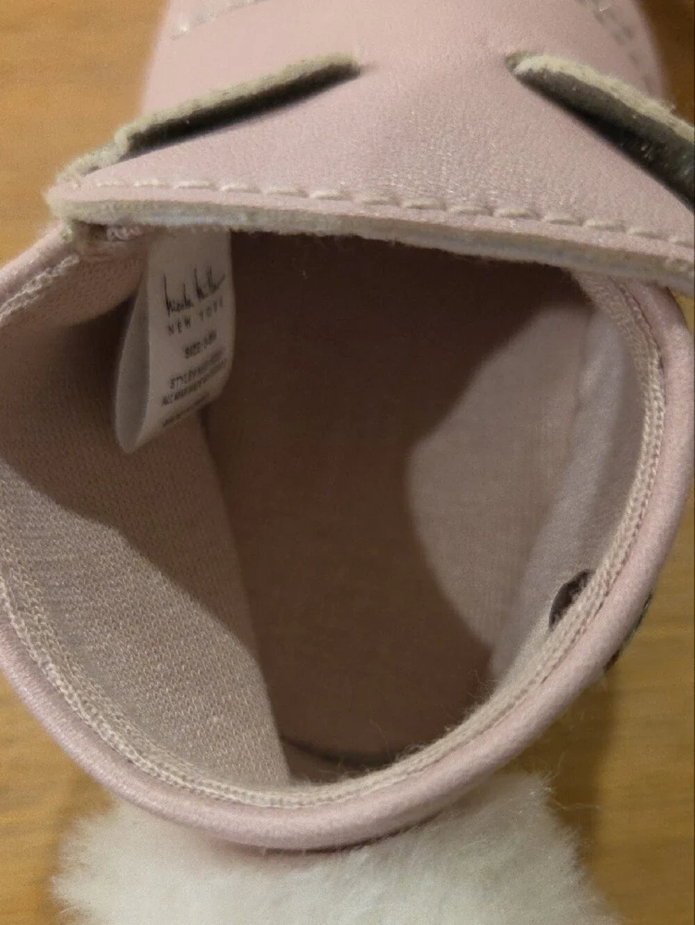 Nicole Miller Baby Shoes Pink Bunny Pom Moccasins